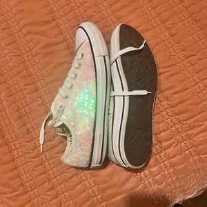 Sequin converse low tops